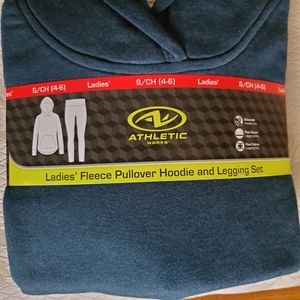 Athletic works fleece pullover hoodie and legging set Clearance